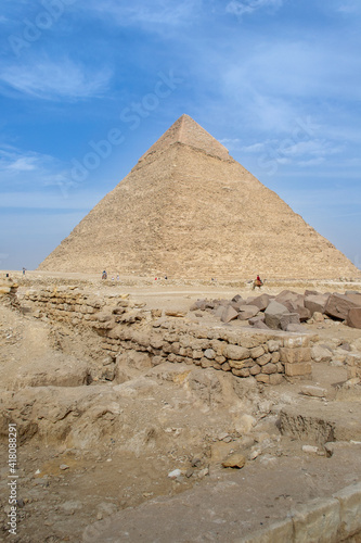 Cairo  Egypt - 09 Feb 2021. Great pyramids of ancient Egypt in Giza  Cairo