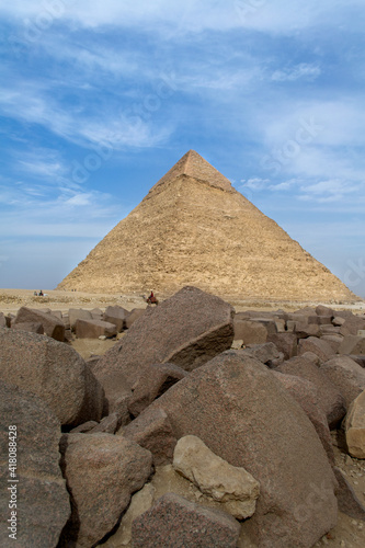 Cairo  Egypt - 09 Feb 2021. Great pyramids of ancient Egypt in Giza  Cairo