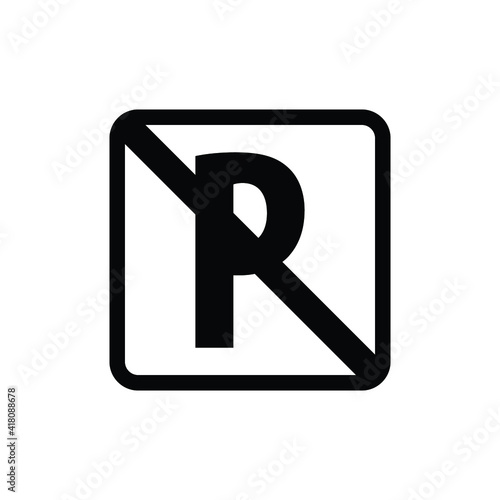 road traffic sign, parking is prohibited vector icon eps 10