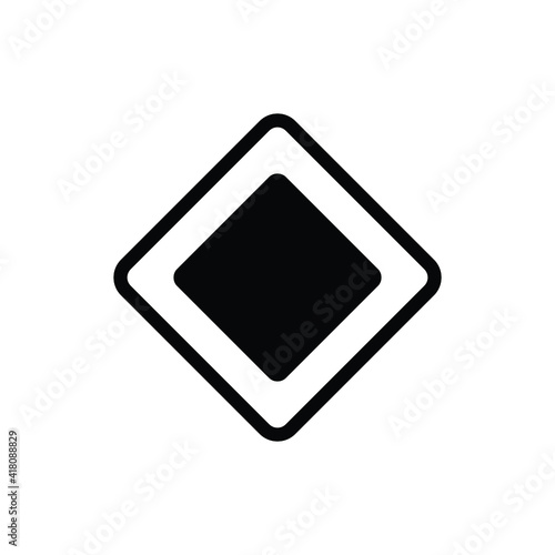 road traffic sign, main road vector icon eps 10