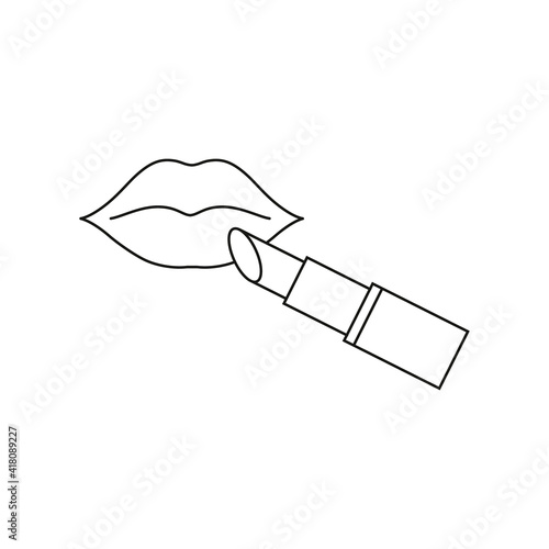 Lips makeup icon. Eps 10 vector illustration.