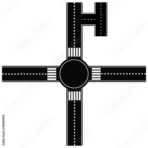 Straight road, circle, parallel road vector icon eps 10