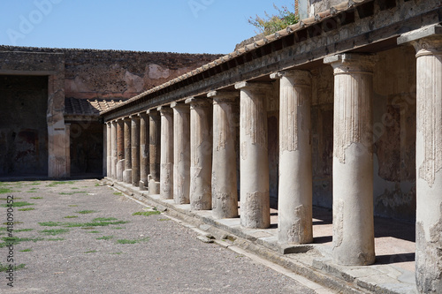 Pompeii famous ancient city archaeological site near Mount Vesuv  popular tourist guided tour destination  Pompei  Italy