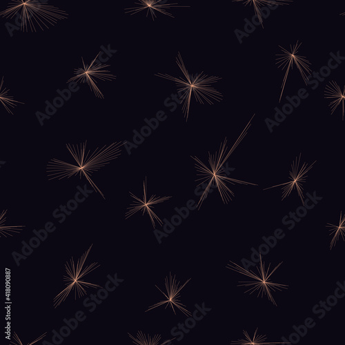 seamless dark background with many stars with rays