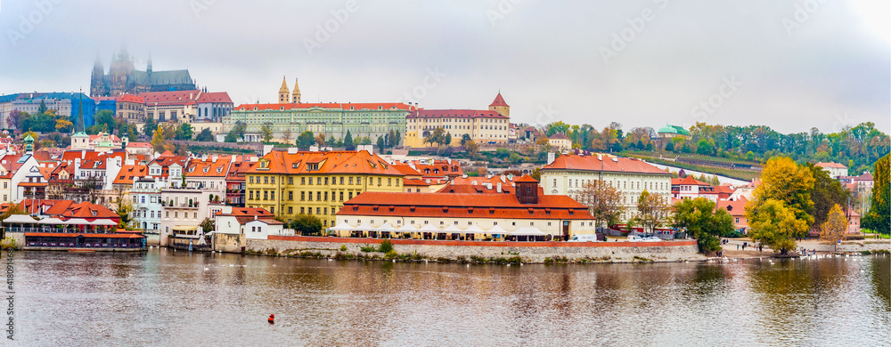 Panorama beautiful city, capital Czech Republic, Prague