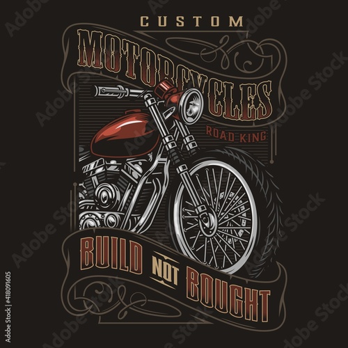 Custom motorcycle colorful label