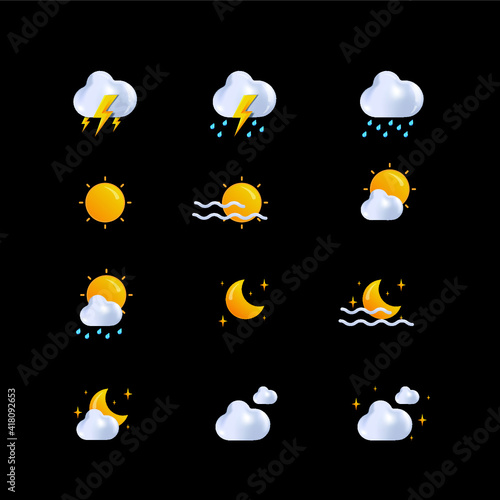 weather 3d icon vector