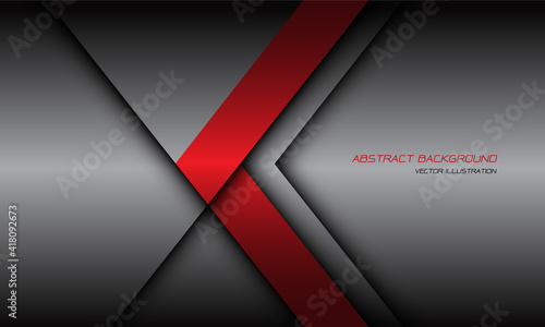 Abstract red arrow direction grey shadow line with text on blank space design modern futuristic background vector illustration.