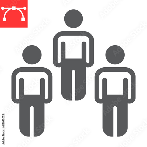 Herd immunity glyph icon, social and community, people vector icon, vector graphics, editable stroke solid sign, eps 10.