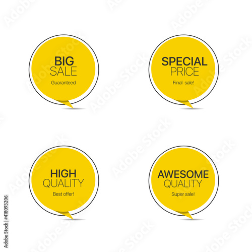 Yellow label icon set