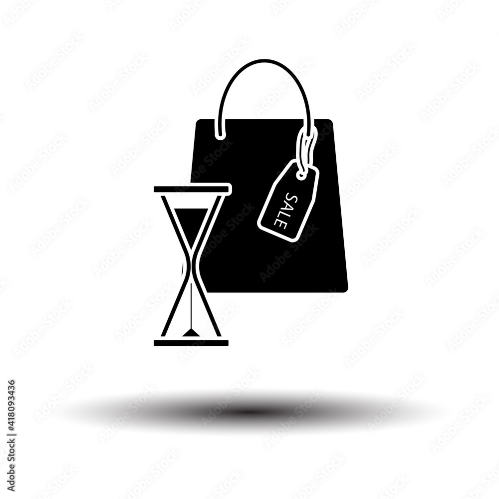 Sale Bag With Hourglass Icon