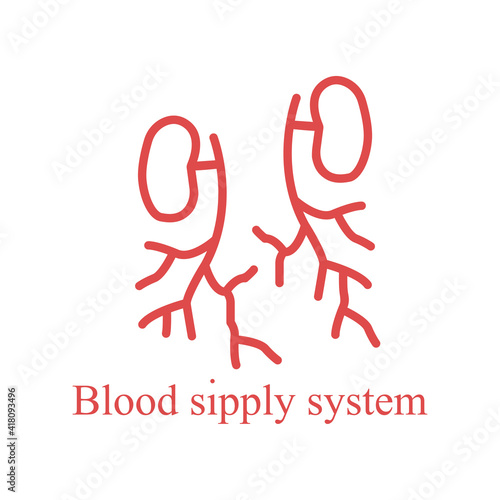 circulatory system icon on a white background, vector illustration