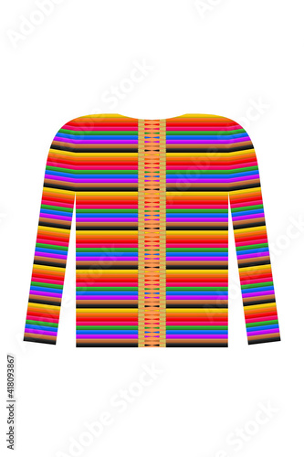 The nine-color sweater with zipper made of colored pencils