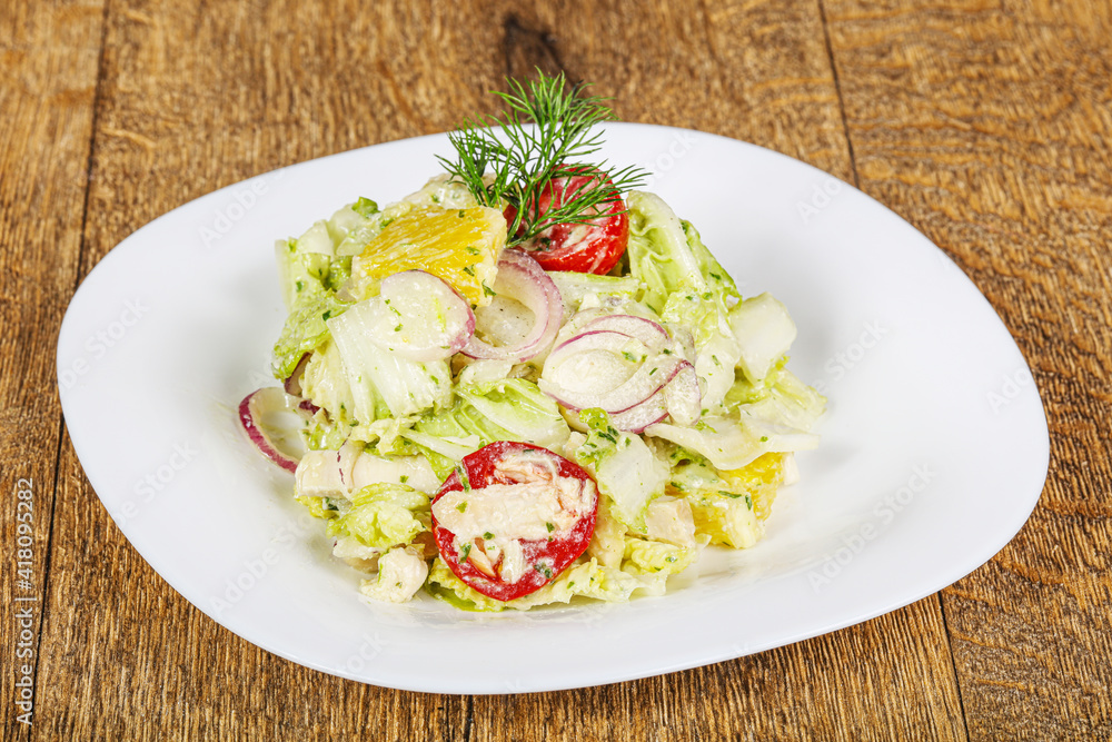Salad with chicken and orange Salad with chicken and orange