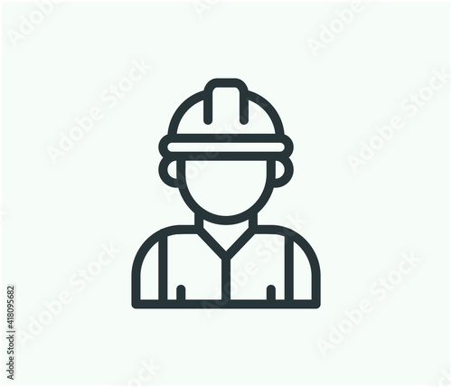 Engineer vector icon. Editable stroke. Symbol in Line Art Style for Design, Presentation, Website or Apps Elements, Logo. Pixel vector graphics - Vector