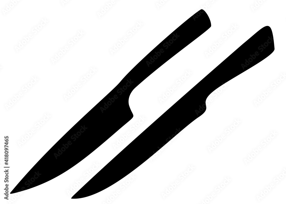 Obraz premium Kitchen knives in a set. Vector image.