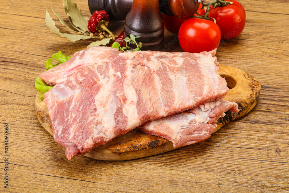 Raw pork ribs for cooking Raw pork ribs for cooking