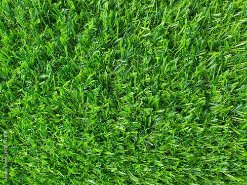 Green artificial turf for garden decoration.