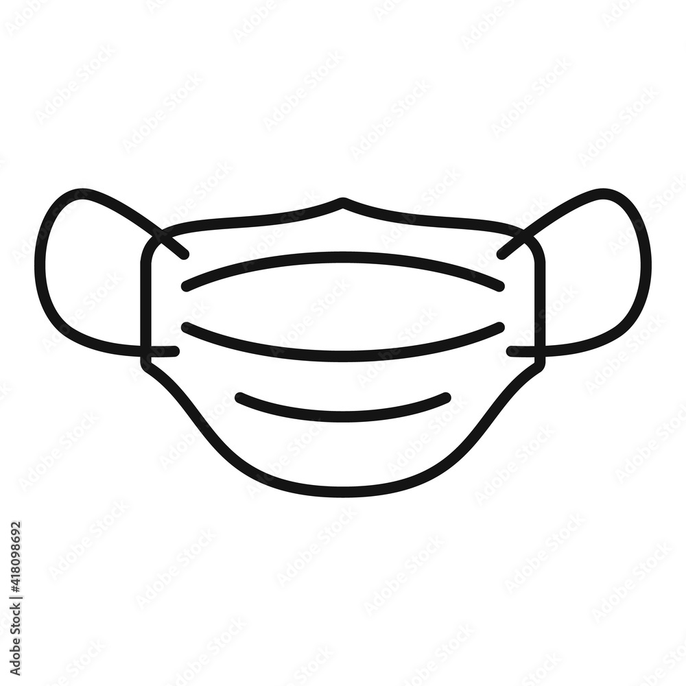 Flu medical mask icon. Outline Flu medical mask vector icon for web design isolated on white background Flu medical mask icon. Outline Flu medical mask vector icon for web design isolated on white background
