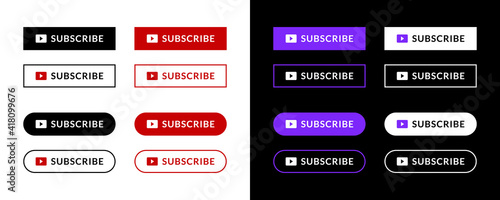 Subscribe button set. Vector illustration.