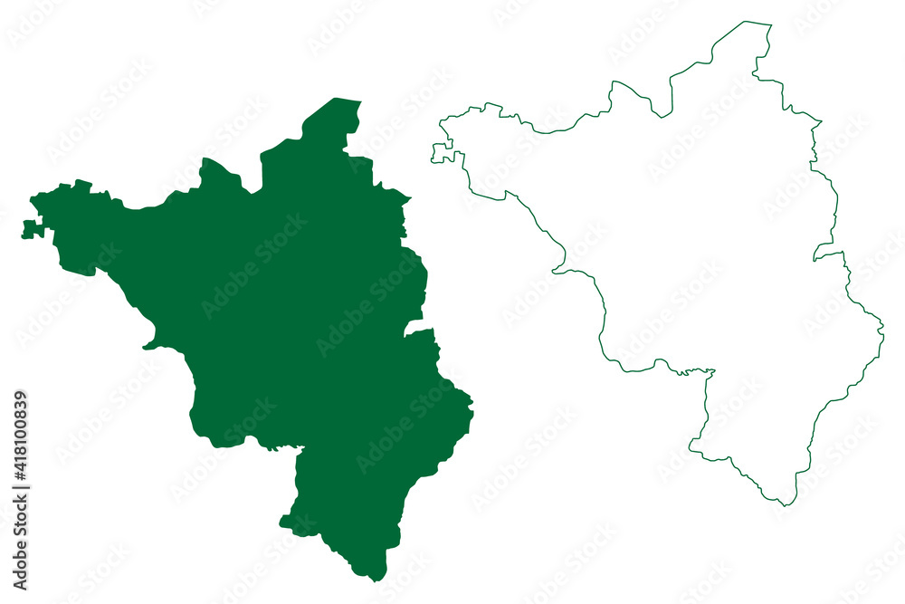 Jamui district (Bihar State, Munger division, Republic of India) map vector illustration, scribble sketch Jamui map