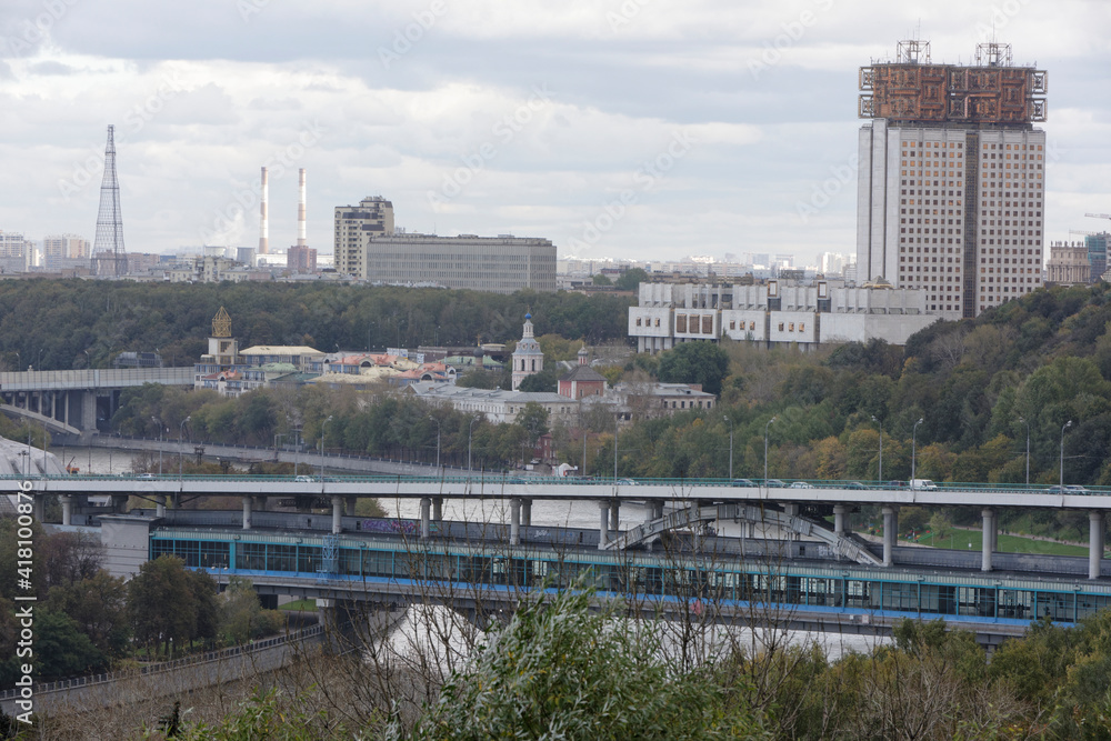 View from the Vorobyovy hills. Moscow