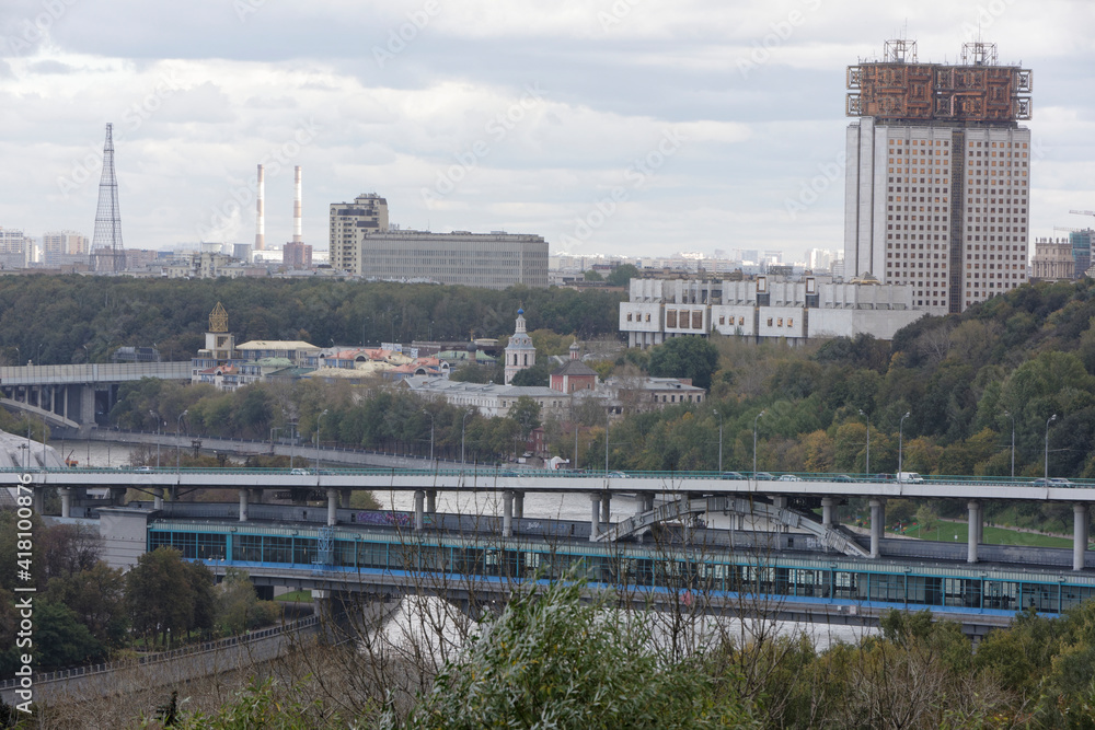 Fototapeta premium View from the Vorobyovy hills. Moscow