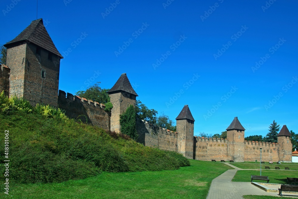 Czech Republic - view of the park Under the walls in the town of Nymburk