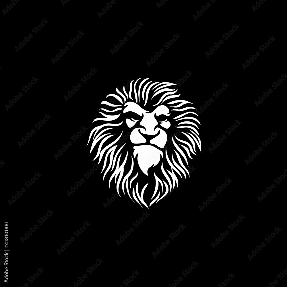 lion head logo vector template illustration design
