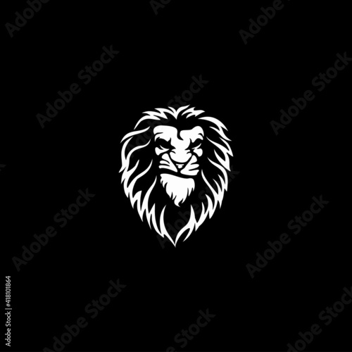 lion head logo vector template illustration design 