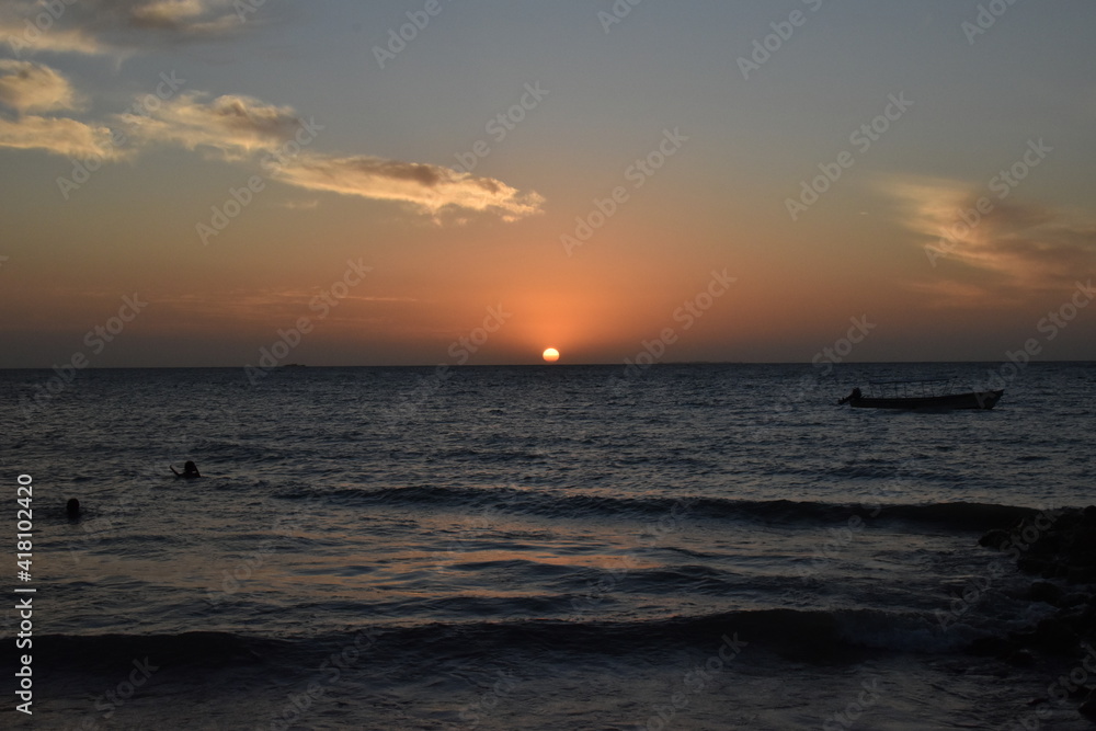 Beautiful sunrise in Rincón del Mar, Colombia