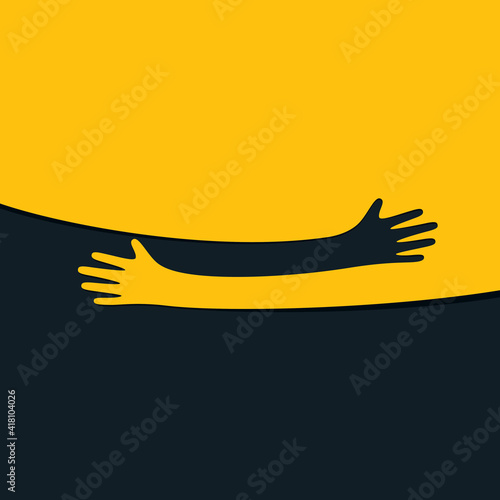 Hands hugs simple vector illustration