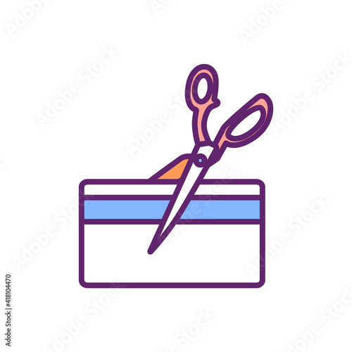 Credit crunch RGB color icon. Financial crisis. Economic condition. Funds shortage for lending. Financial pandemic impact. Losses for lending investors in debt. Isolated vector illustration