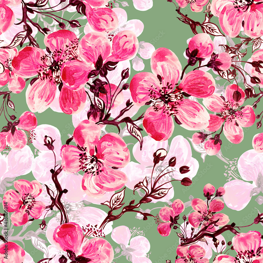 Seamless pattern of spring flowers Seamless pattern of spring flowers