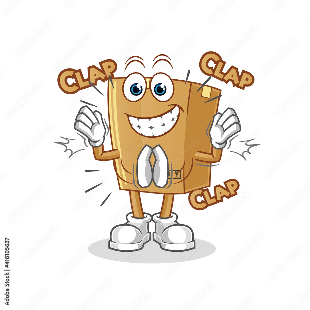 Fototapeta premium box applause illustration. character vector