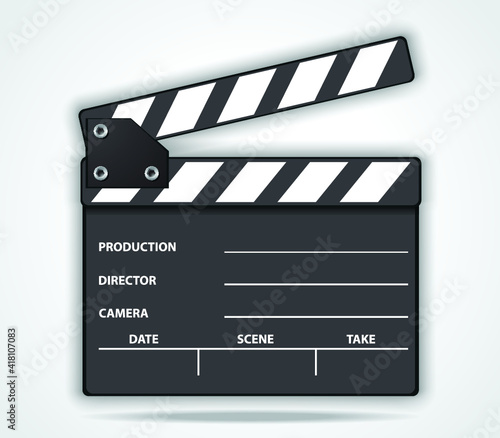 Movie clapper board open cinematography concept. Black Clapperboard TV Film Movie Clapper Board  