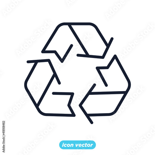 recycle recycling icon. ecology Environmental sustainability. Eco friendly symbol template for graphic and web design collection logo vector illustration