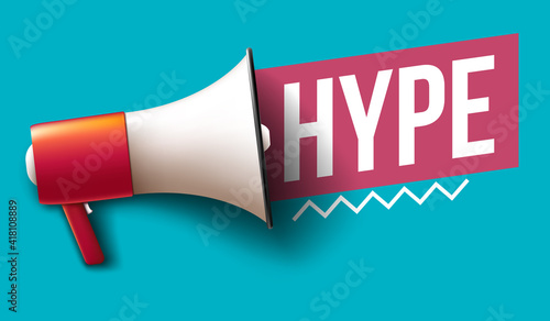 "Hype" word banner with megaphone
