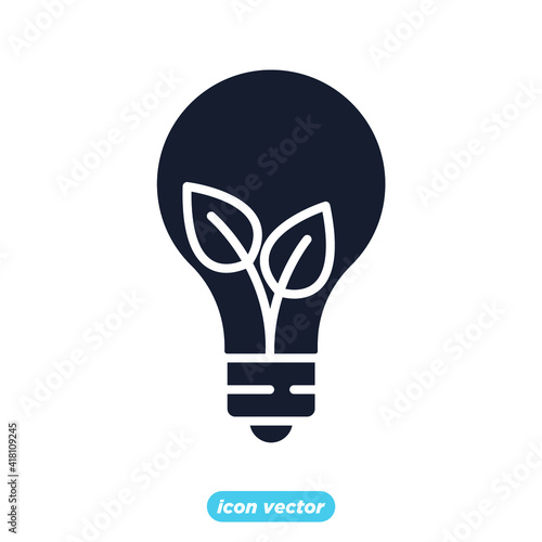 eco bulb icon. ecology Environmental sustainability. Eco friendly symbol template for graphic and web design collection logo vector illustration