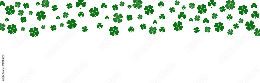St. Patrick's Day. Background for the design of a postcard for the holiday. Green clover, a symbol of celebration. St. Patrick's Day. Background for the design of a postcard for the holiday. Green clover, a symbol of celebration.