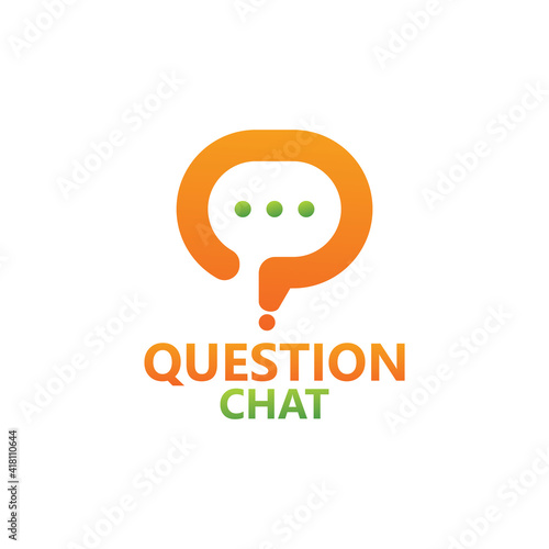 Question chat logo template design