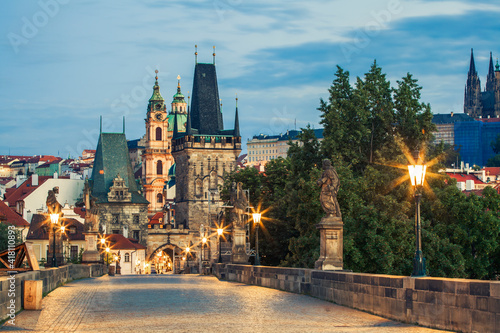 Historic Prague by night, Czech Republic