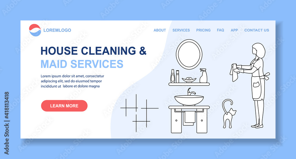 Vector Cleaning service Household Housekeeping Vector Cleaning service Household Housekeeping