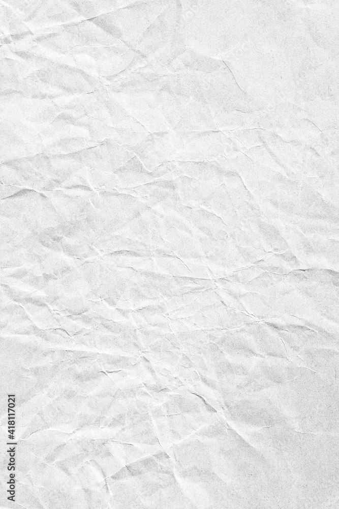 Vertical white crumpled paper surface background texture - obrazy, fototapety, plakaty 