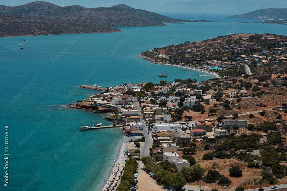 Crete island Greece bay Plaka panorama