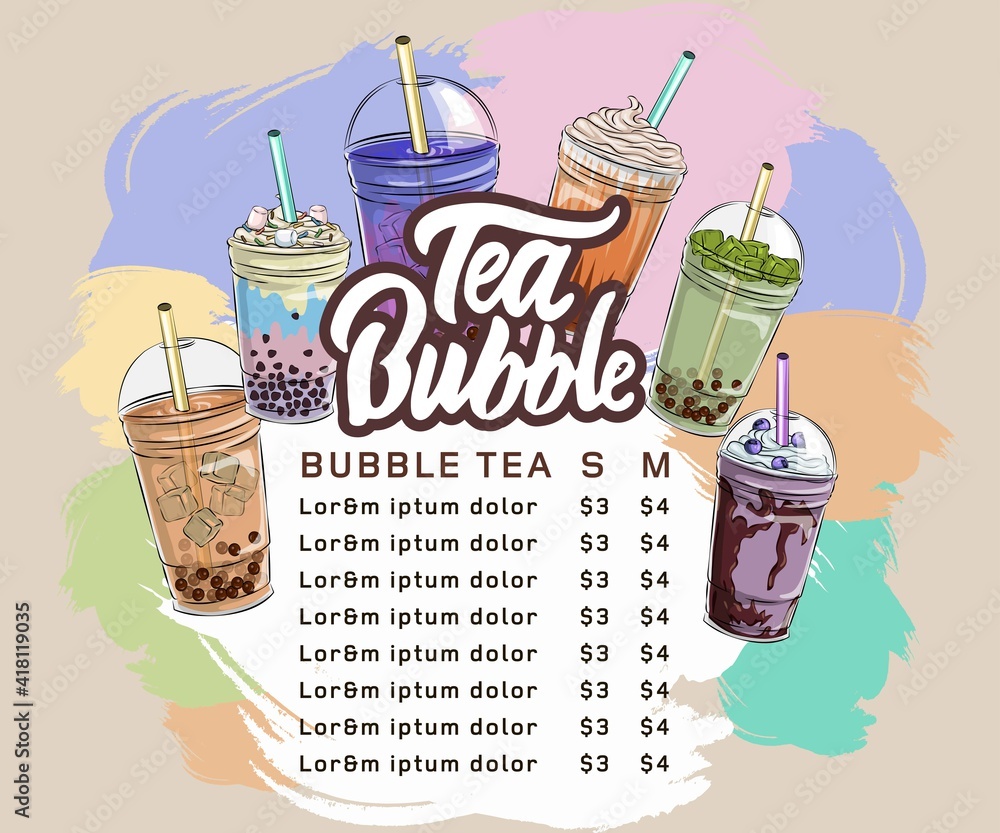 bubble tea menu, Vietnamese tapioca pearl tea, shake fruit jelly ...