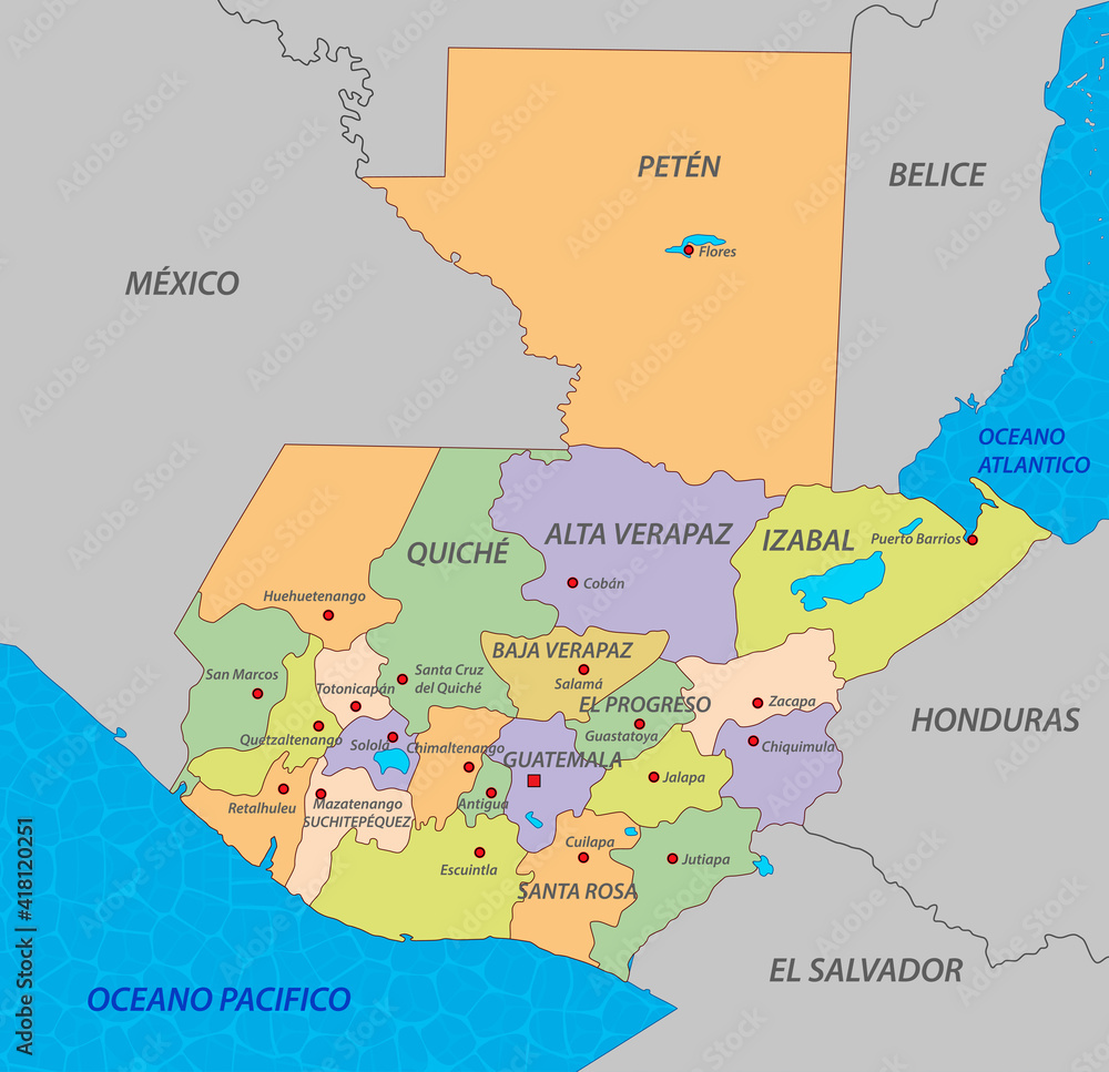 Fototapeta premium Guatemala map