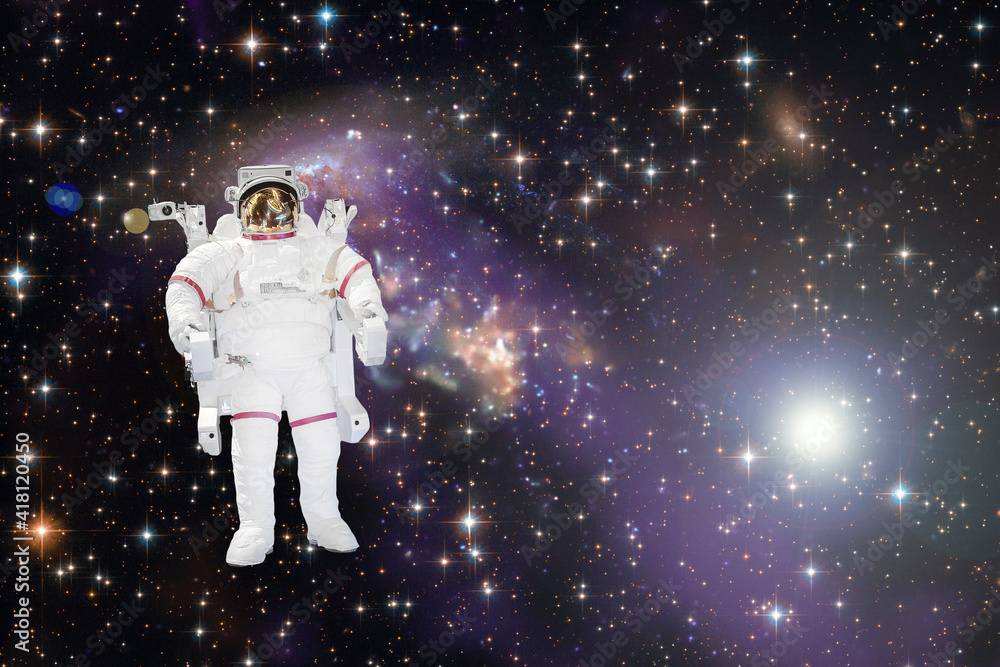Closeup of astronaut. The elements of this image furnished by NASA. Closeup of astronaut. The elements of this image furnished by NASA.