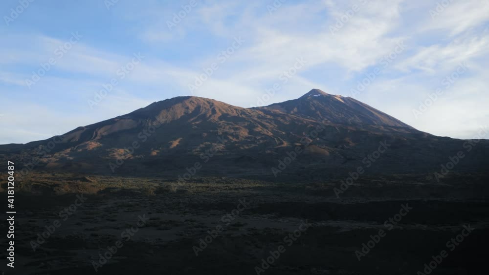 Aerial view of mountain Teide and volcanic valley landscape in early morning light in Tenerife, Canary islands. Aerial view of mountain Teide and volcanic valley landscape in early morning light in Tenerife, Canary islands.