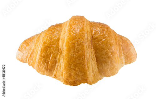 Top view of Fresh croissant isolated on white background